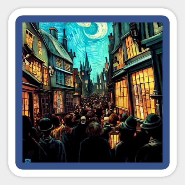 Starry Night in Diagon Alley Sticker by Grassroots Green